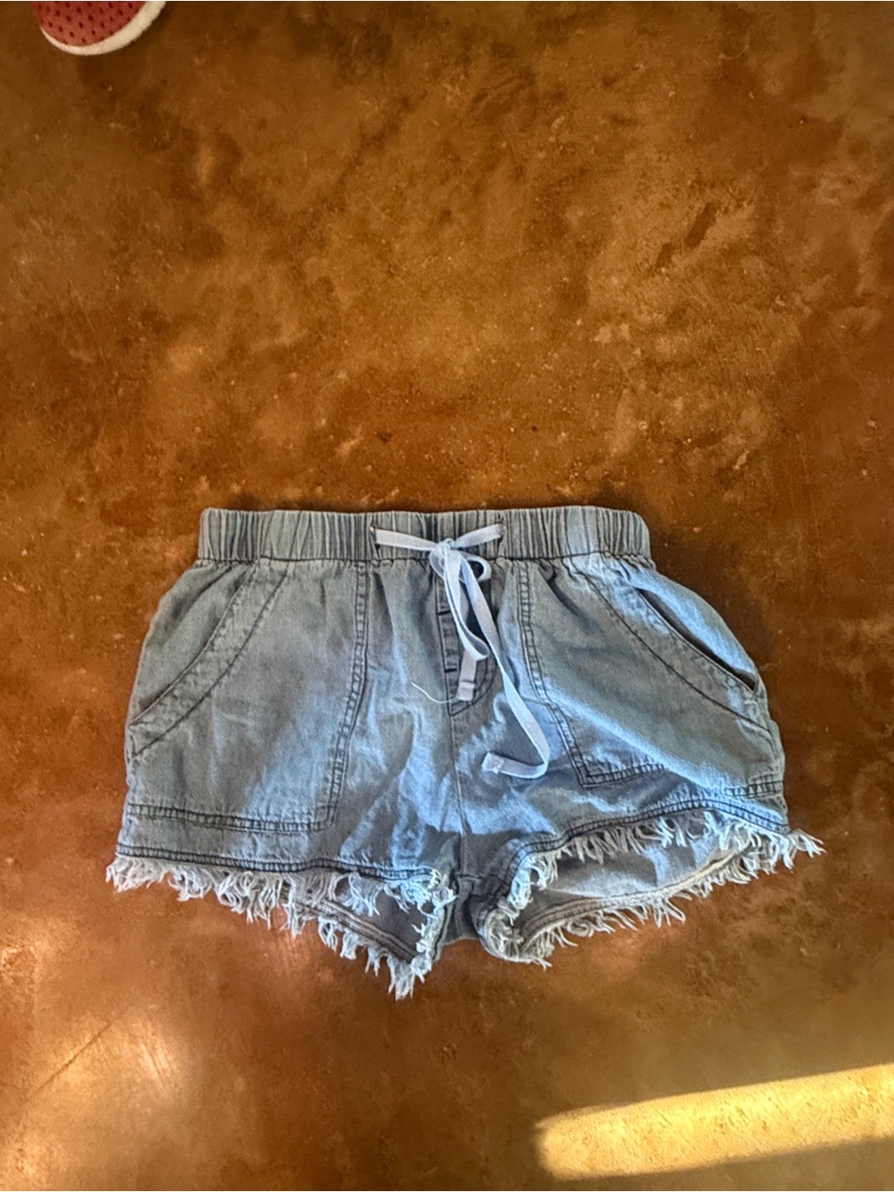 Source Unknown Light Blue Denim Drawstring Jean Shorts